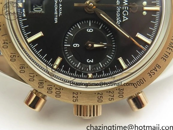 0410 Neat Speedmaster ’57 Co-Axial SS RG OMF 1:1 Best Edition Black Dial On Leather Strap A9300 (Free Leather Strap) 8067